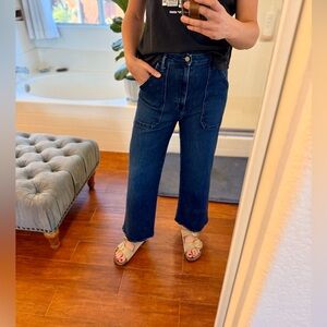 Just Black high waisted ankle length wide leg jean